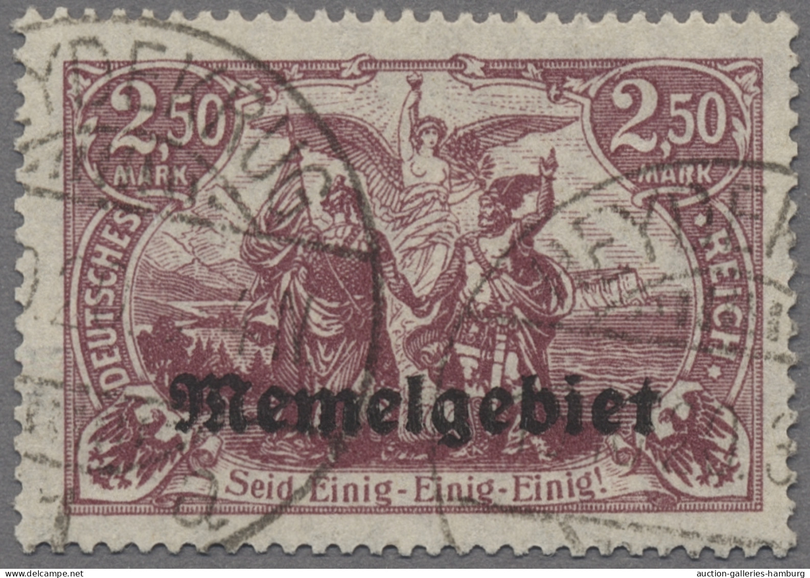 Memel: 1920, Freimarke 2,50 Mark In Der Farbvariante Dunkelbräunlichlila, Entwer - Memel (Klaïpeda) 1923
