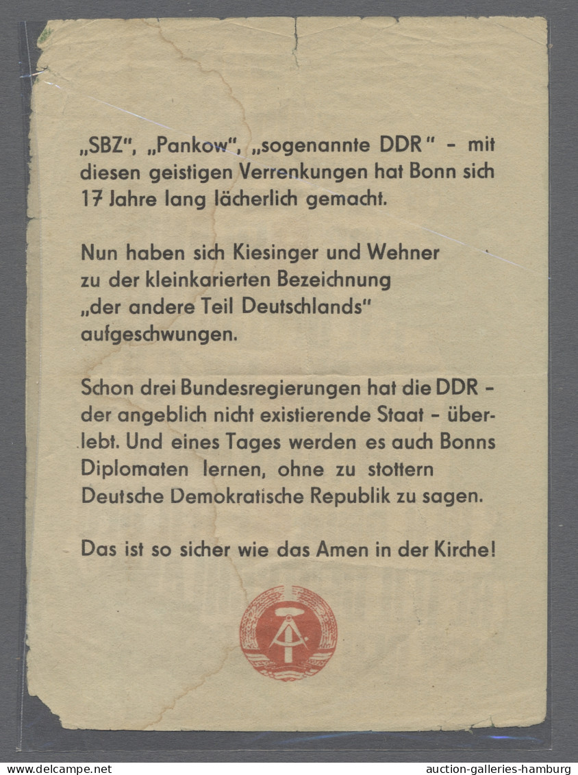 DDR - Besonderheiten: 1962, Flugblatt Der DDR "Der Andere Teil Deutschlands", In - Autres & Non Classés