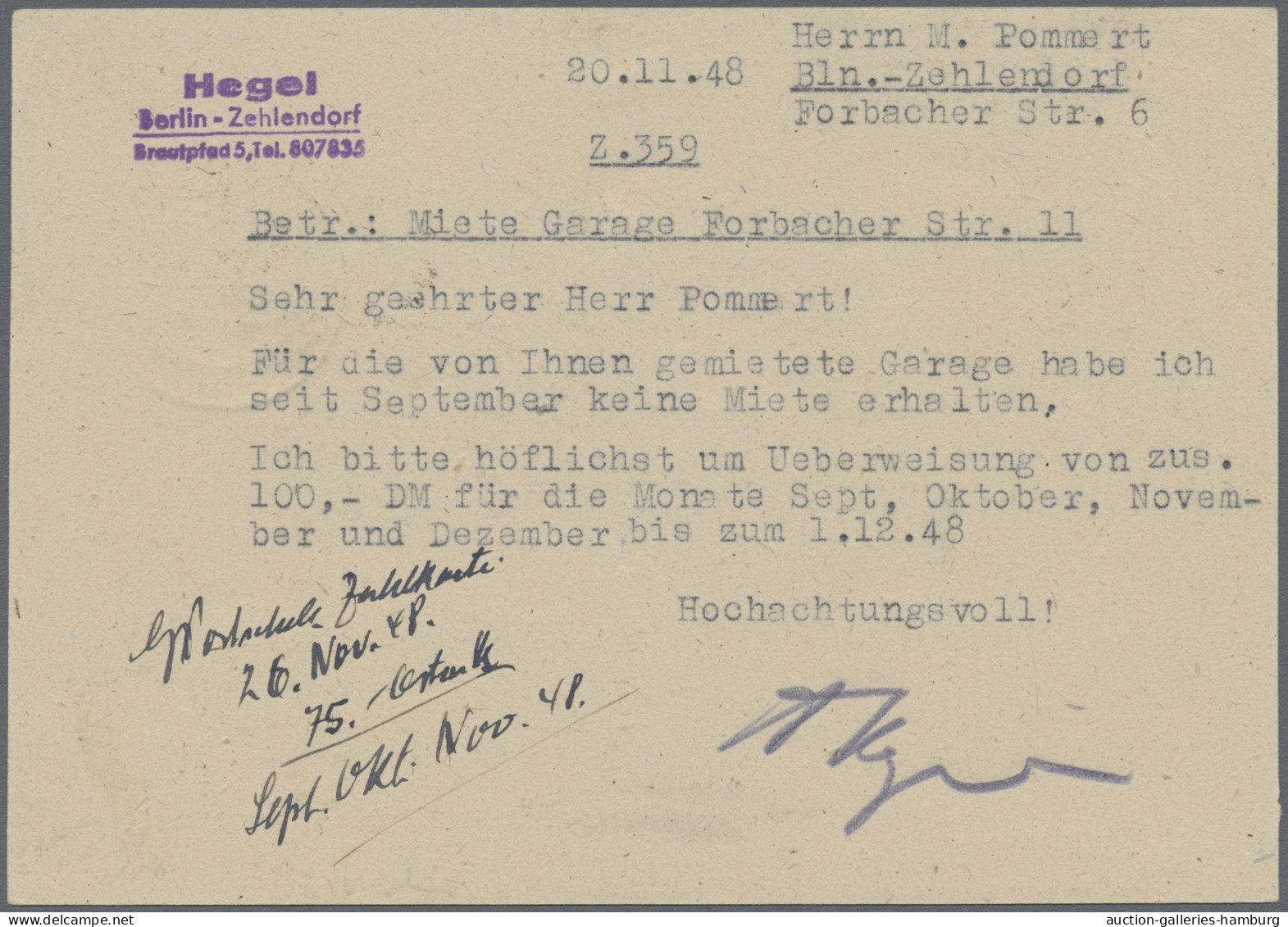 Berlin - Vorläufer: 1948, SBZ-Ganzsachenkarte 12 Pfg. Maschinenaufdruck Bedarfsg - Lettres & Documents