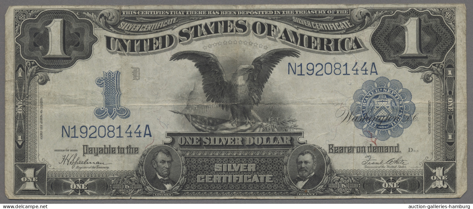 United States Of America: 1899, Partie Von Zwei Silberzertifikaten Zu 1 Dollar I - Autres & Non Classés