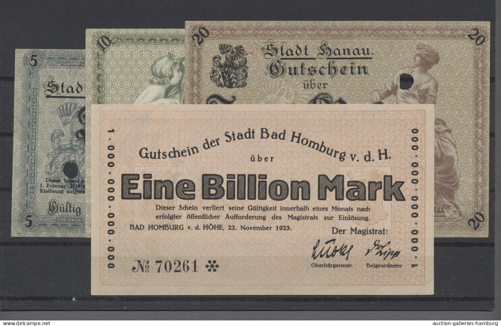 Deutschland - Notgeld - Hessen: 1918-1923, Partie Von 8 Notgeldscheinen Mit "Sta - [11] Emissions Locales