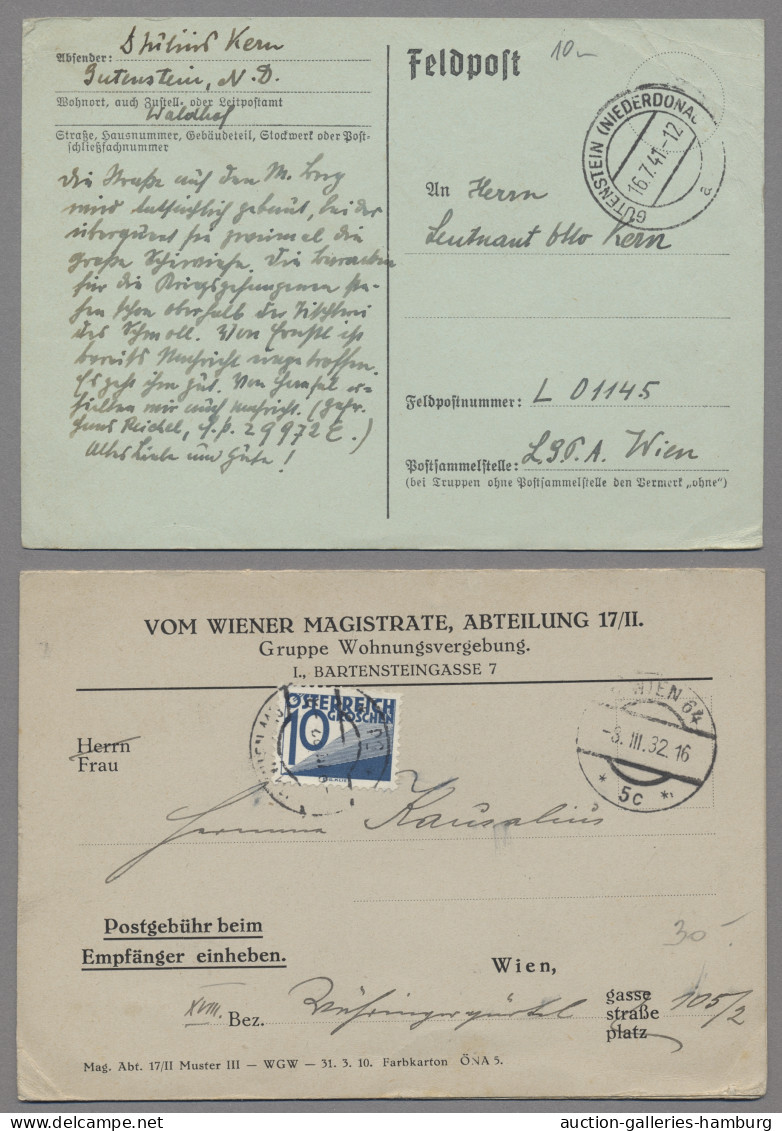 Liquidationsposten: Österreich - Ca. 1915-1950, Post von und nach Österreich, et