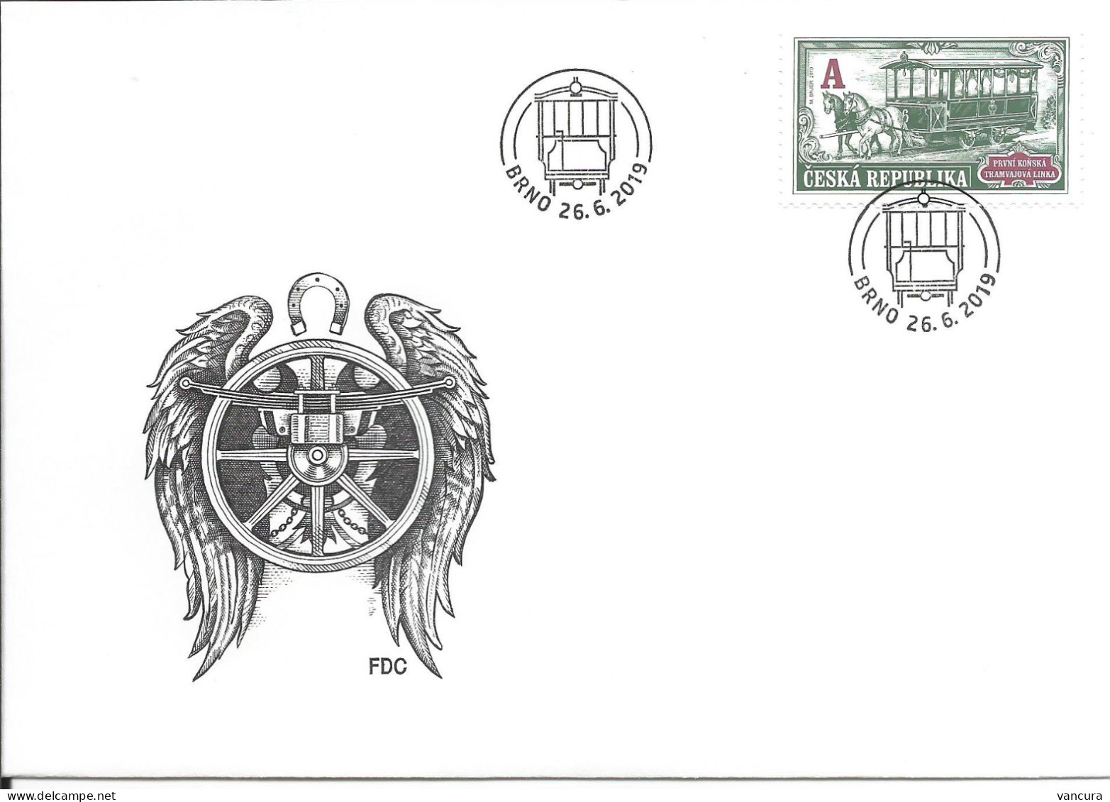 FDC 1036 Czech Republic First Horse-drawn Tram Line 2019 - FDC