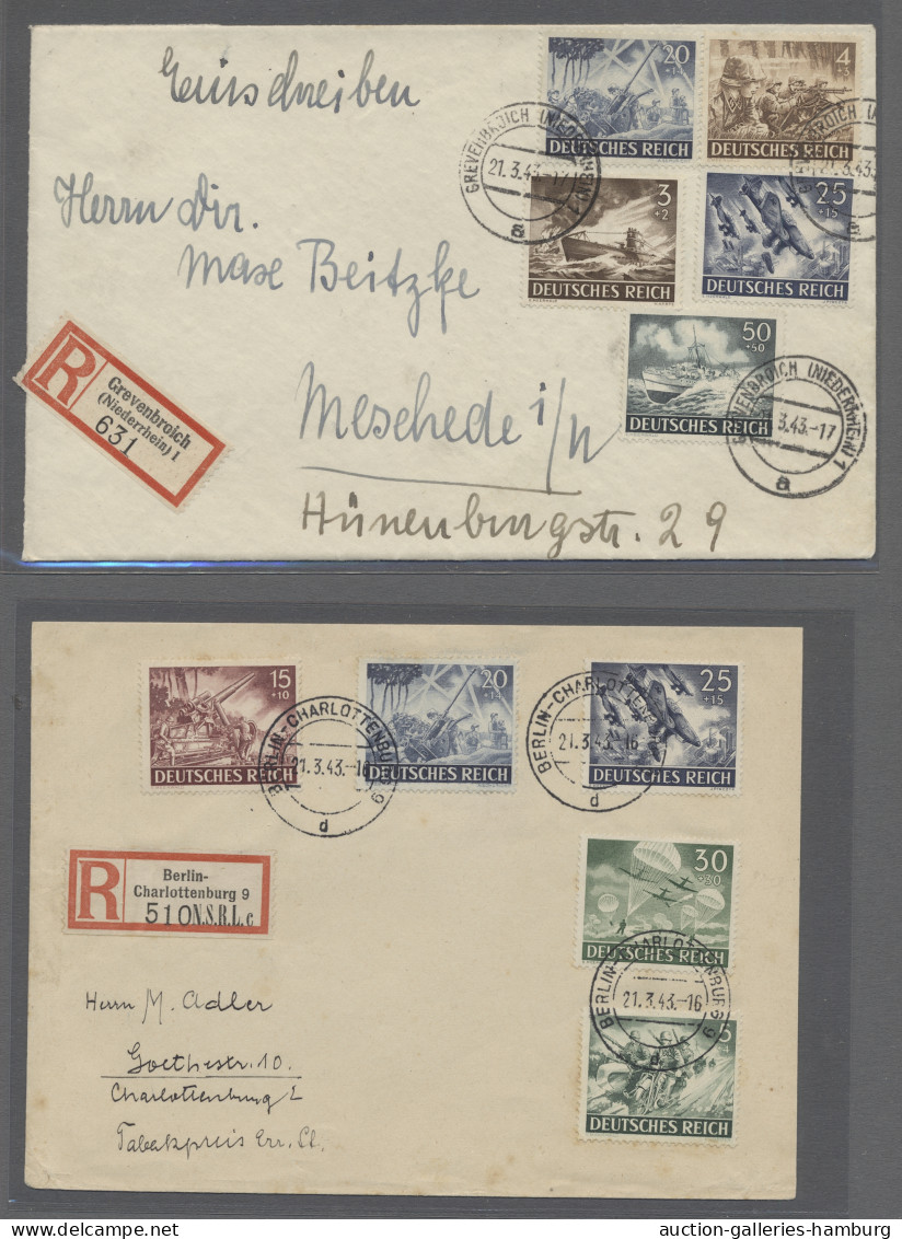 Deutsches Reich - 3. Reich: 1935-1945, ERSTTAGSBRIEFE, insgesamt 128 Belege, ein