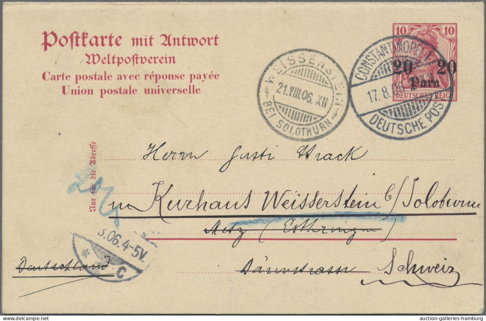 Deutsche Post In Der Türkei - Ganzsachen: 1890/1912, Saubere Partie Von 14 Gebra - Turkey (offices)