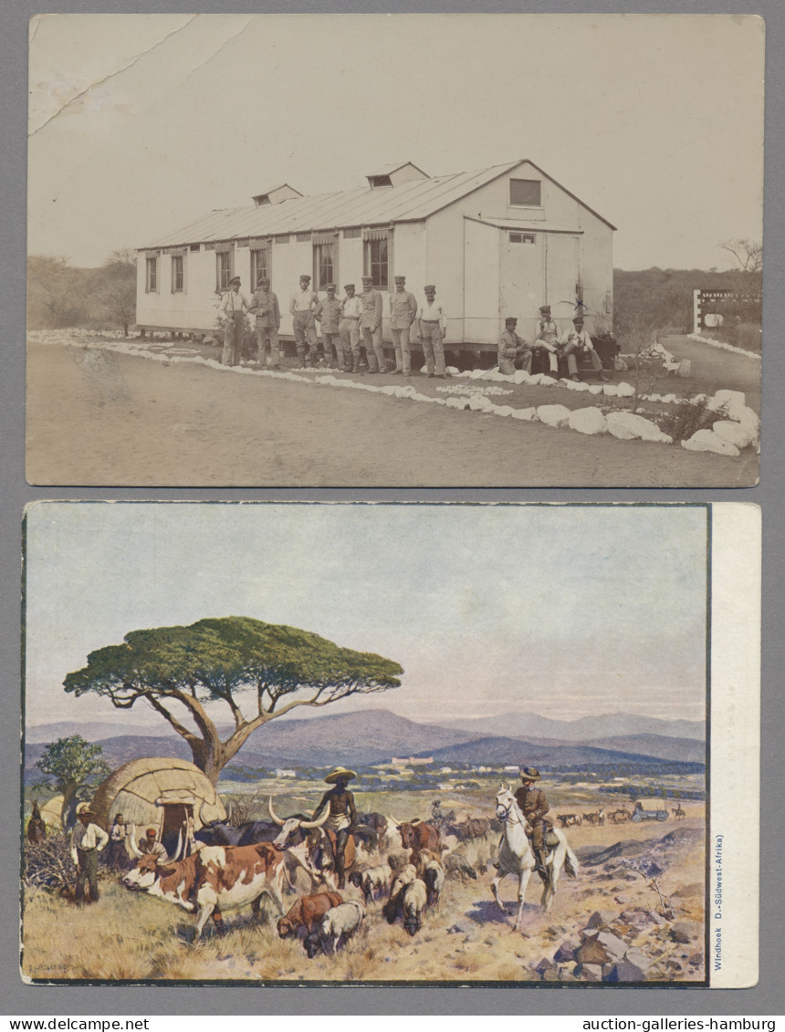 Deutsch-Südwestafrika: 1904-1920, Kleine Partie Aus 13 Belegen / Ganzsachen, Dab - Sud-Ouest Africain Allemand