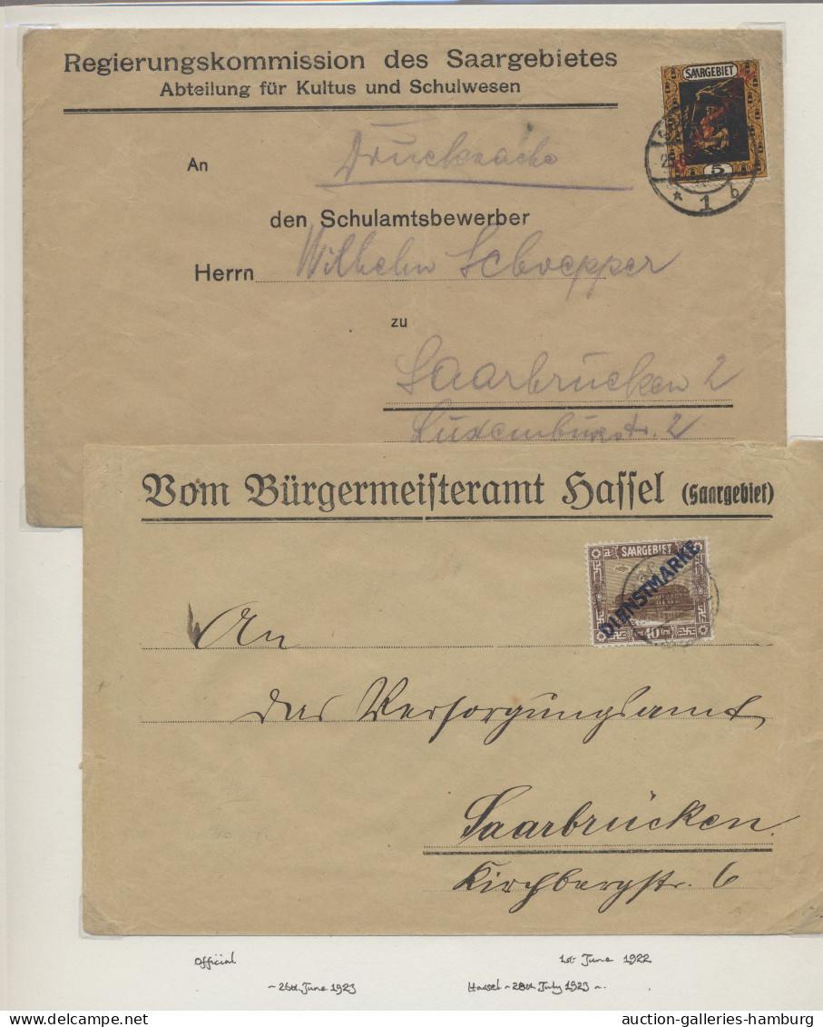 Deutsche Abstimmungsgebiete: Saargebiet - Dienstmarken: 1922-1934, Sammlung Auf - Service