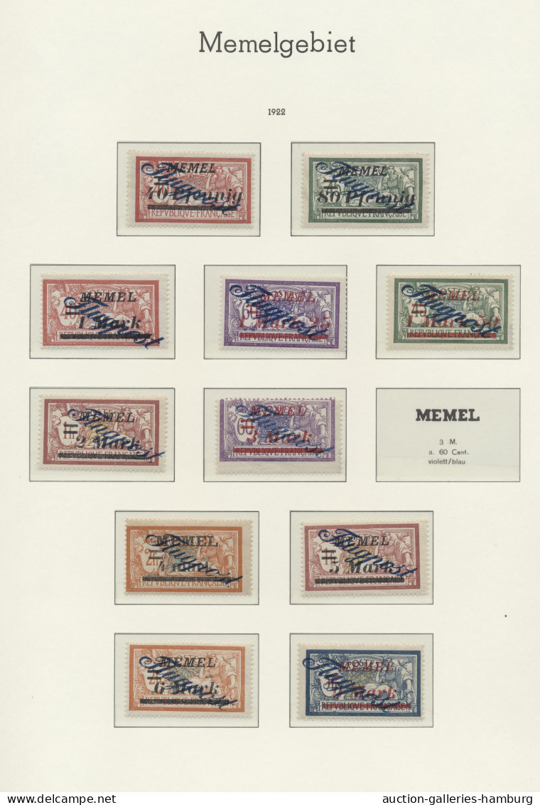 Memel: 1920/23, Sehr Saubere Postfrische Teilsammlung Mit Vielen Guten Ausgaben - Memel (Klaïpeda) 1923