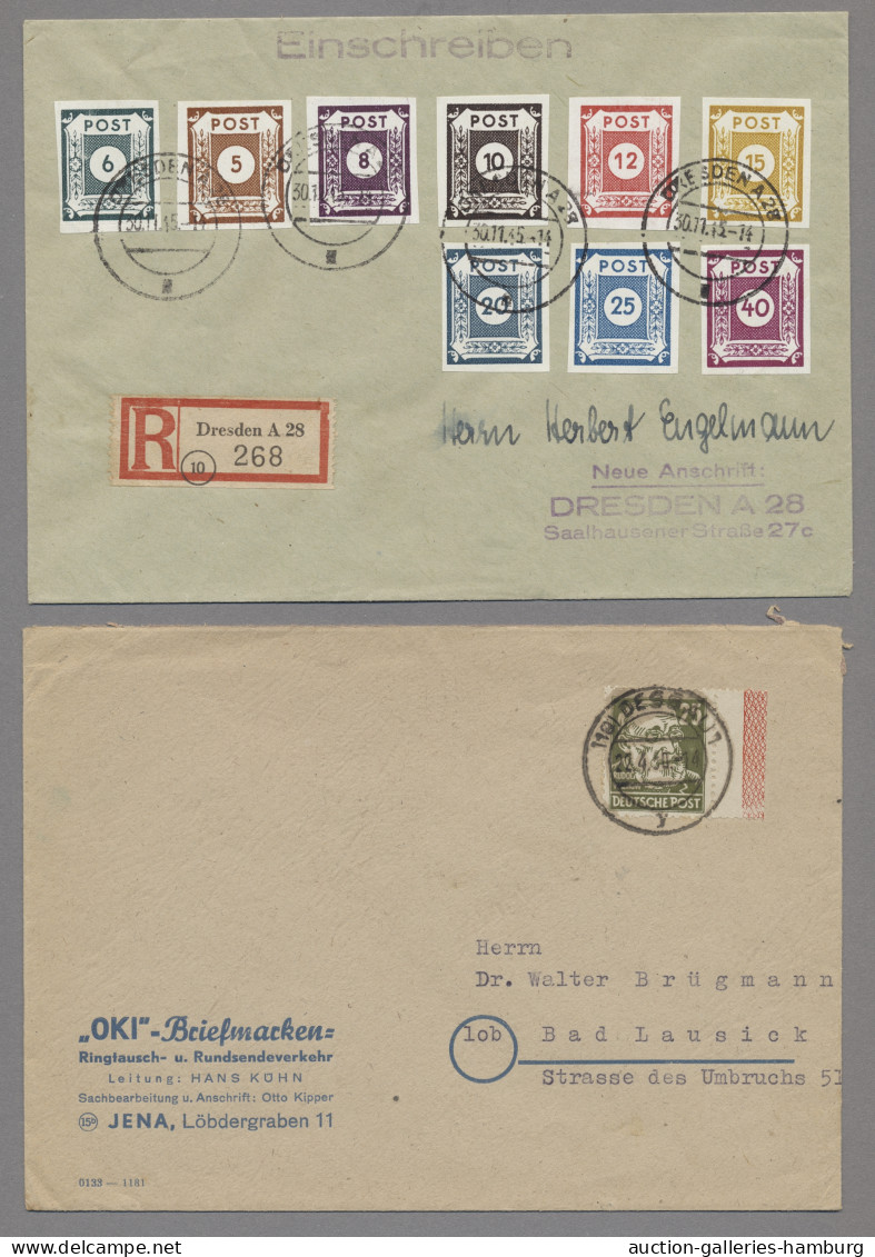 Sowjetische Zone: 1945-1950, Partie Von 9 Belegen Mit U.a. Mi.Nr. 198/199 Mit Dr - Other & Unclassified