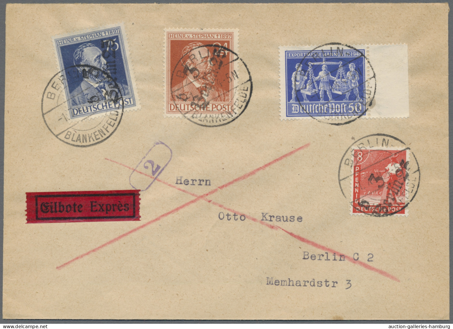 Sowj. Zone - Bezirkshandstempel: 1948, riesengroßer Posten, offenbar aus dem Nac