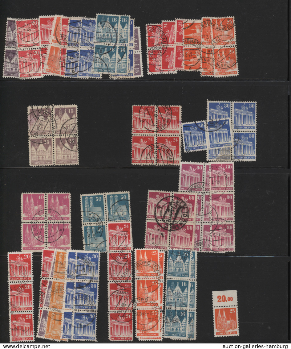 Bizone: 1948/1952, BAUTEN, umfangreicher Spezial-Sammlungsbestand in zwei Ringbi