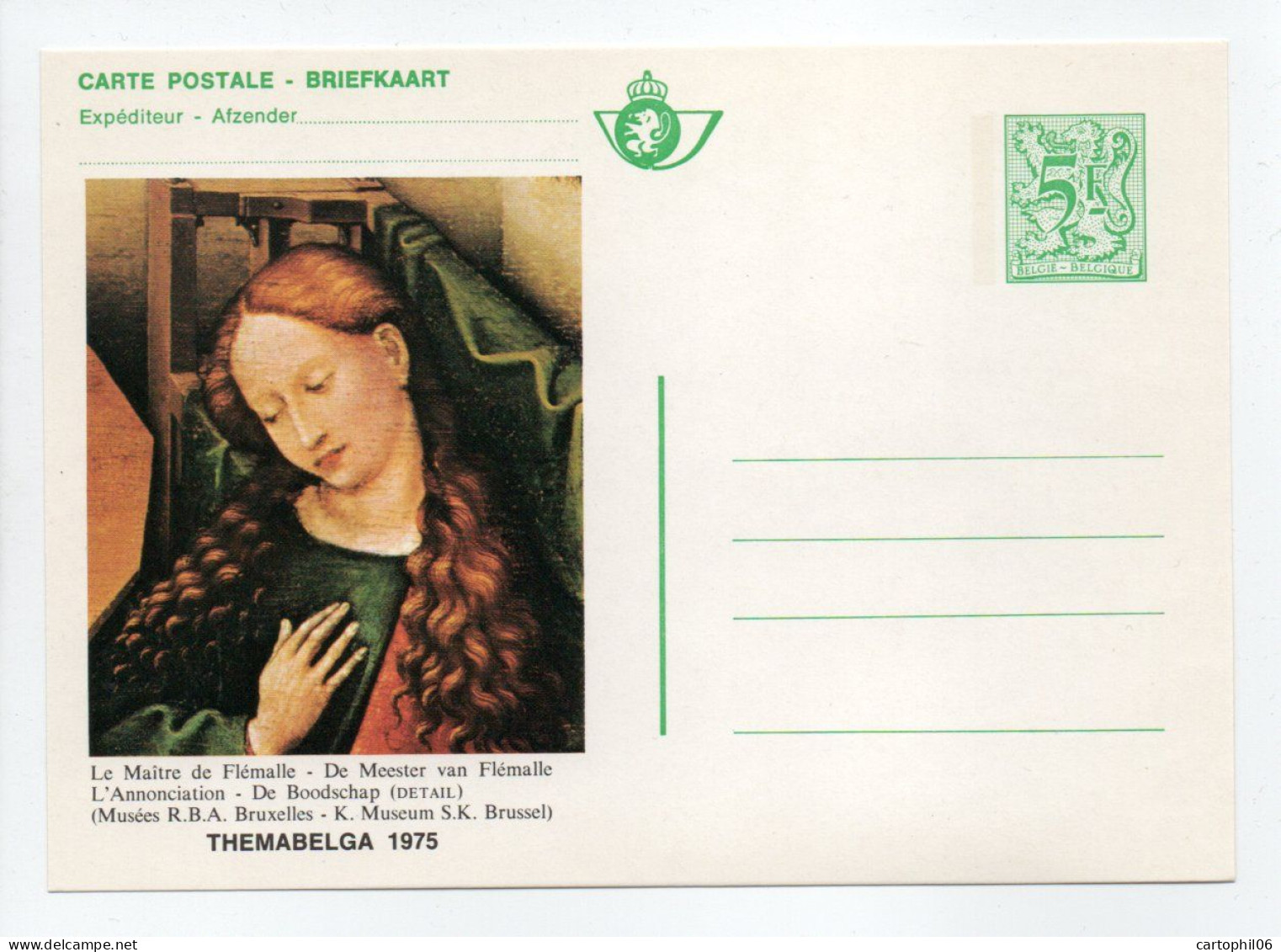 - 5 Entiers Postaux BELGIQUE - BRIEFKAART THEMABELGA 1975 - - Cartes Postales 1951-..