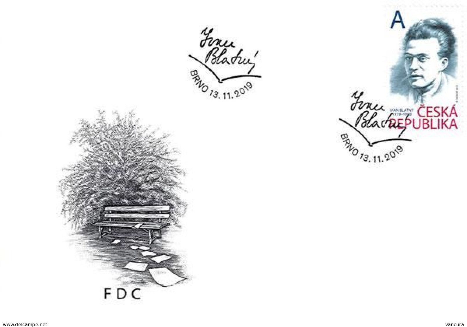 FDC 1052 Czech Republic Ivan Blatny, Poet 2019 - FDC