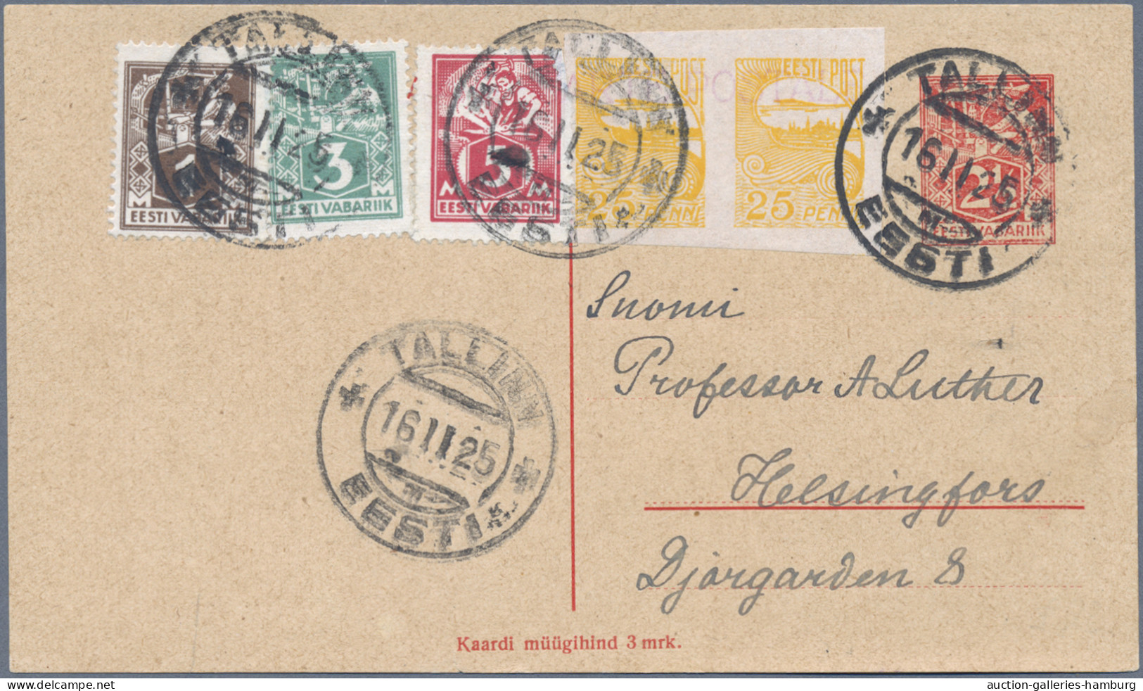 Estonia - Postal Stationery: 1924/1938, Partie Von 14 Ganzsachenkarten Inkl. Fra - Estonie