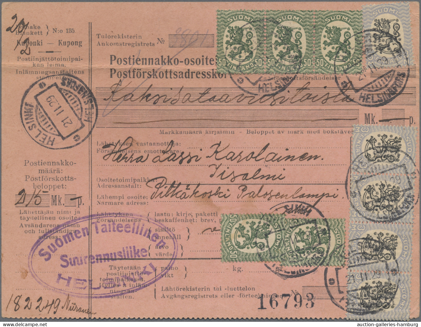 Finland: 1895-1955, Partie Aus Ca. 60 Belegen / Karten, Inkl. Schiffspost, Einsc - Lettres & Documents