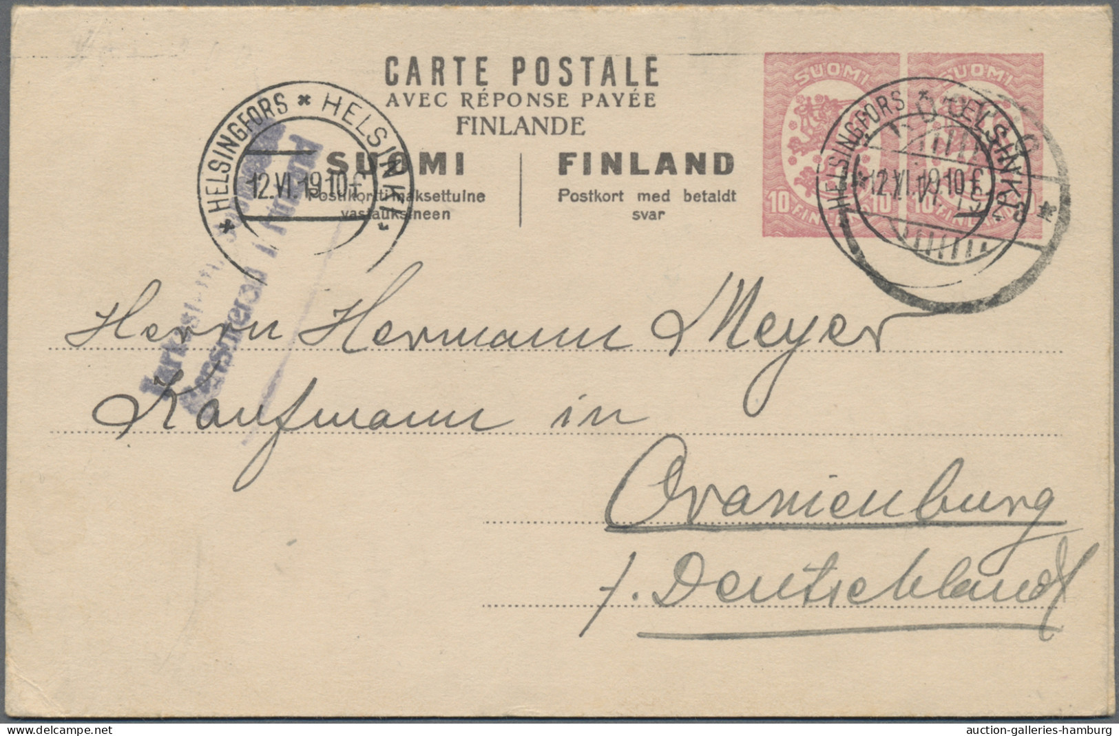 Finland - Postal Stationery: 1872/1924, Sammlung Von 25 Gebrauchten Ganzsachen ( - Entiers Postaux