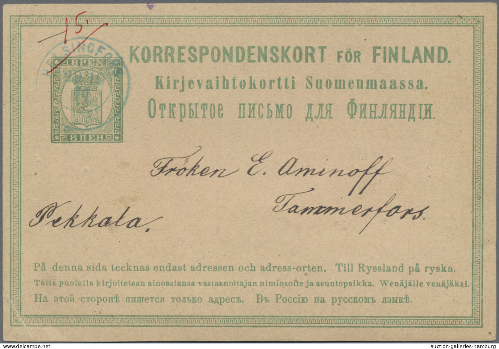 Finland - Postal stationery: 1872-1950 (ca.), Partie aus rund 45 ungebrauchten /