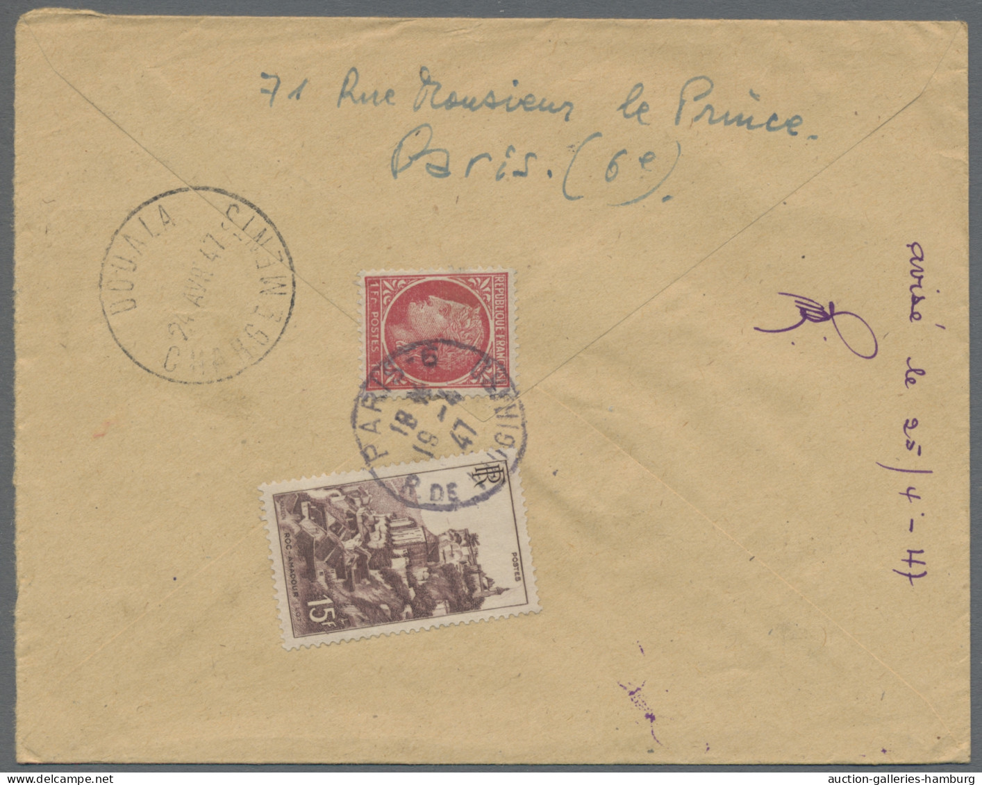 France: 1946-1961, ca. 150 Luftpostbriefe aus Frankreich an eine Adresse in Dual