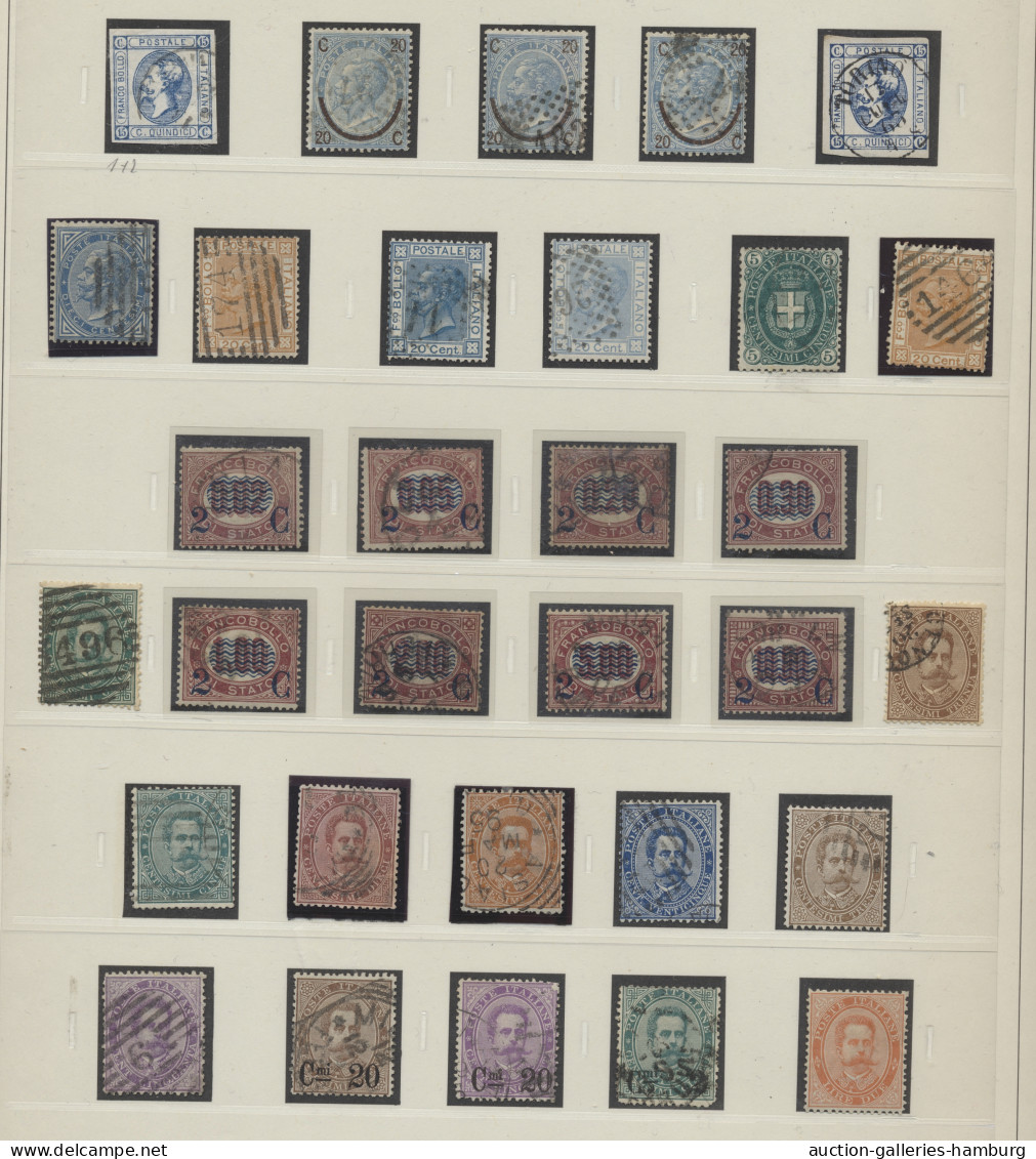 Italy: 1855-1945, Ungebrauchte Und Gestempelte Sammlung Im SAFE-Vordruckalbum Mi - Collections