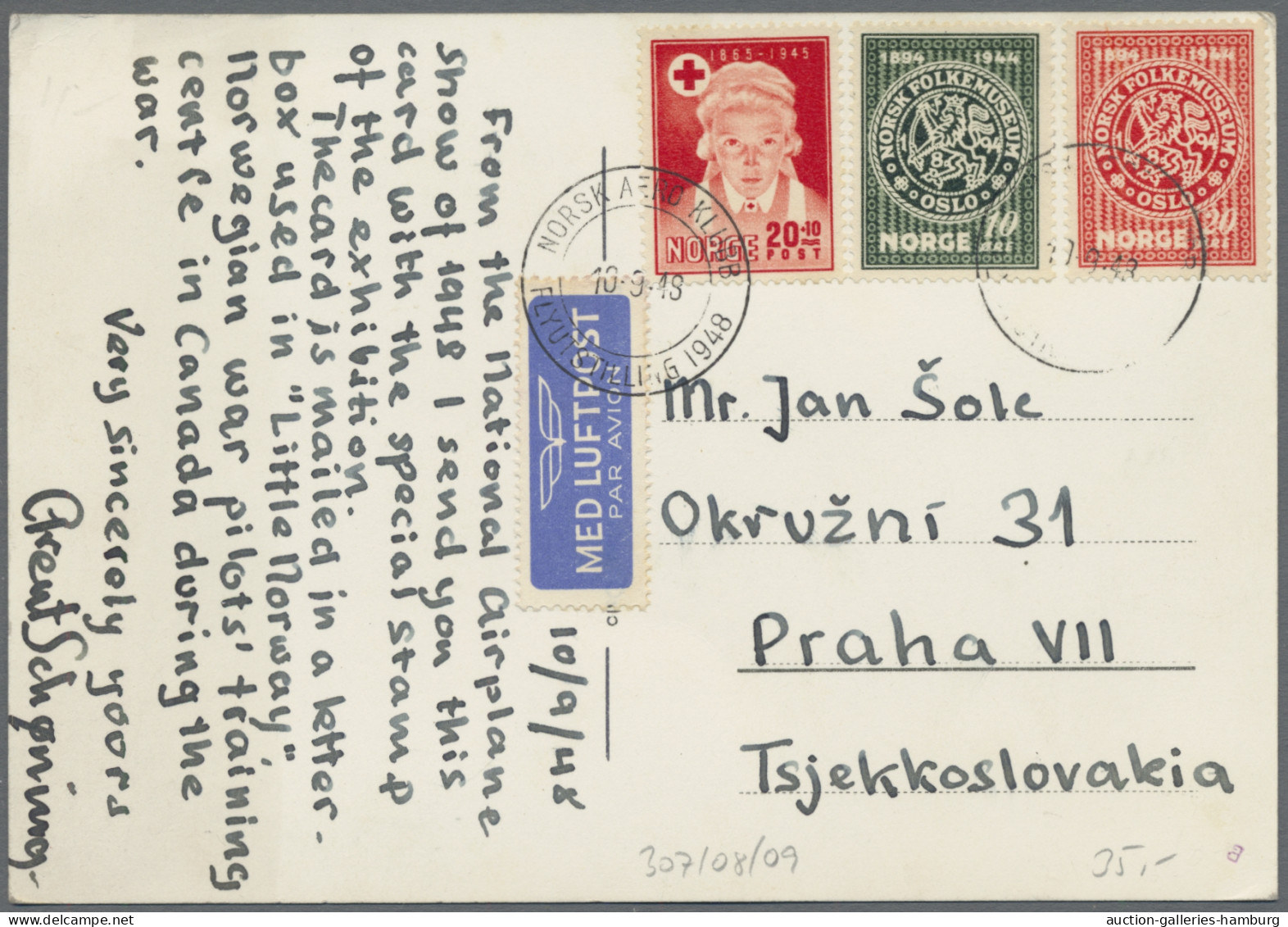 Norway: 1878-1961, Briefalbum (ohne Umschlag) mit 93 Belegen (Ganzsachen und Bri