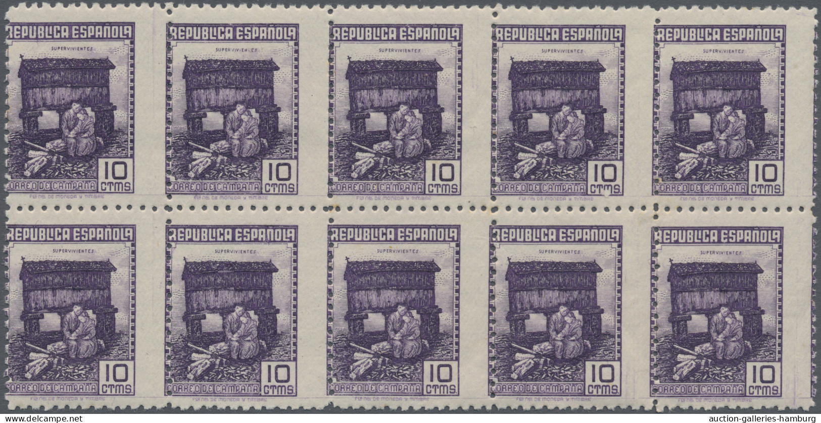 Spain: 1939, Forces Mail Issue NOT ISSUED 10c. Stamp 'Survivors' In A Lot With A - Autres & Non Classés