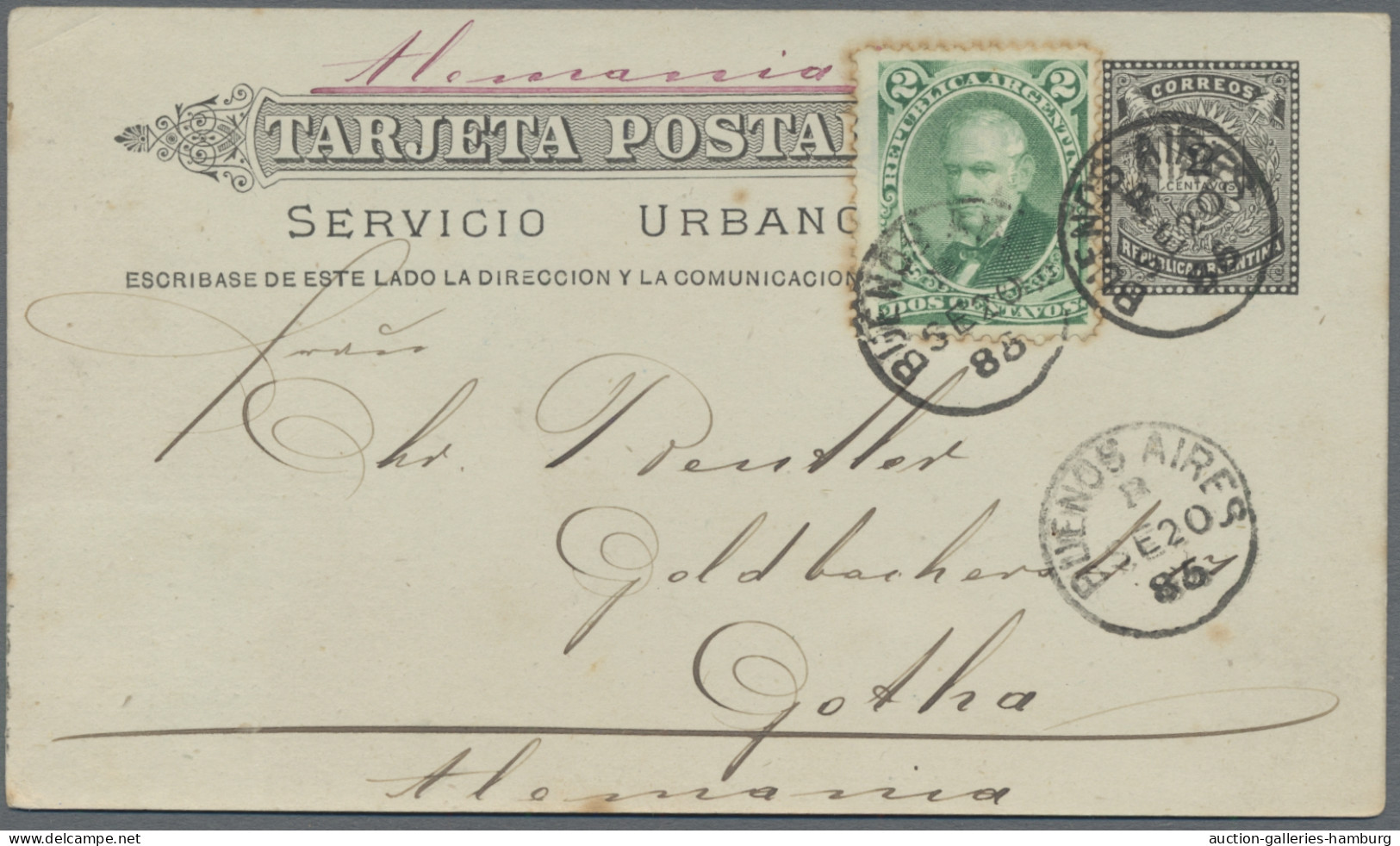 Argentina: 1885-1897 (c.) 10 Franked Covers Ex Mi.No. 32-87 Mostly To Germany Pl - Other & Unclassified