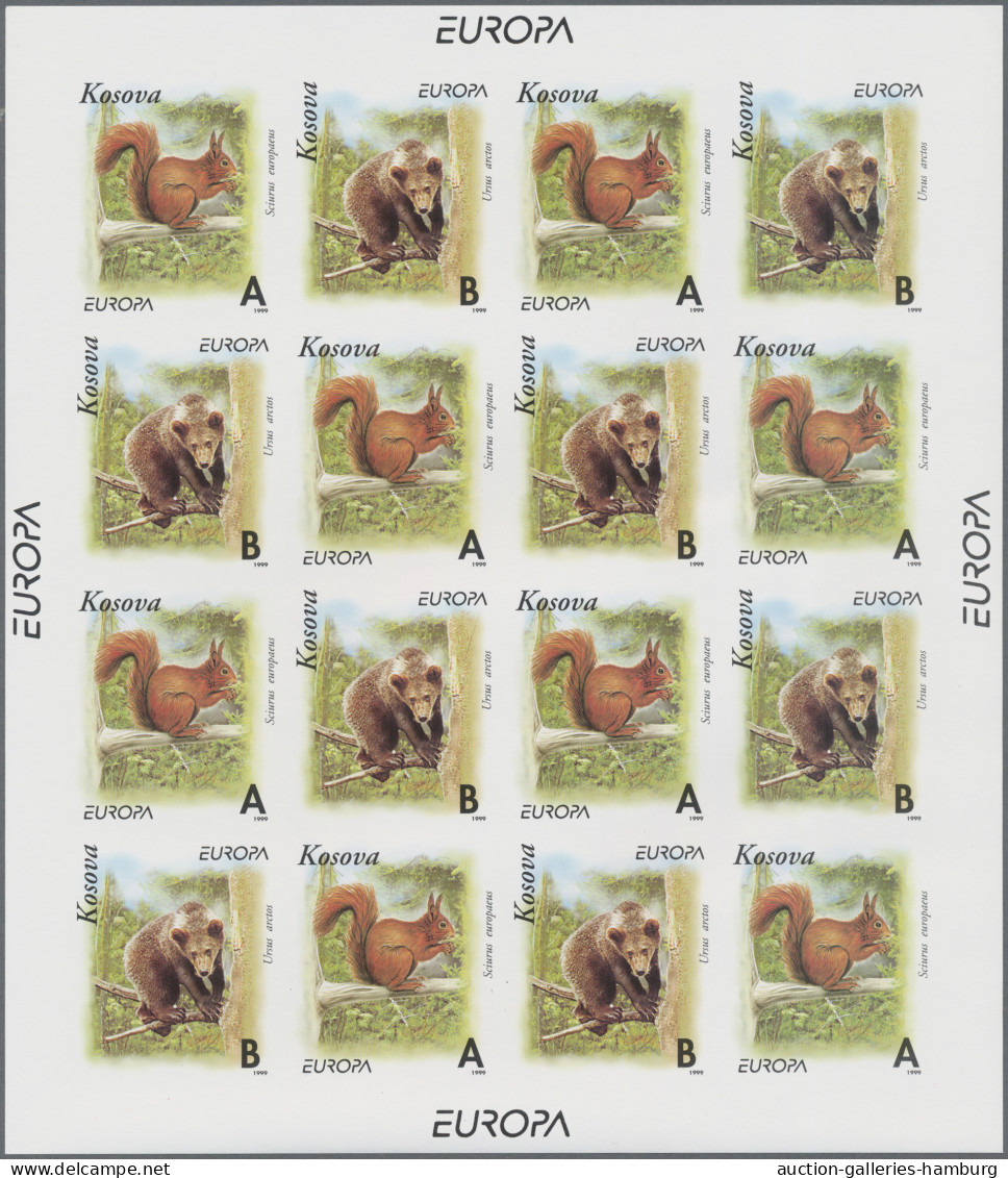 Thematics: Animals, Fauna: 1999, Kosovo, Not Issued, "Europa-Cept" Issue "Wildli - Autres & Non Classés