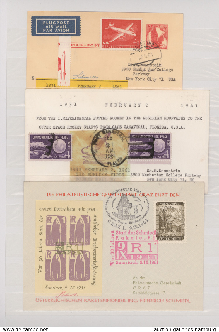 Rocket Mail: 1951/1979, ROCKET FLIGHTS/SCHMIEDL, collection of 37 covers/cards,