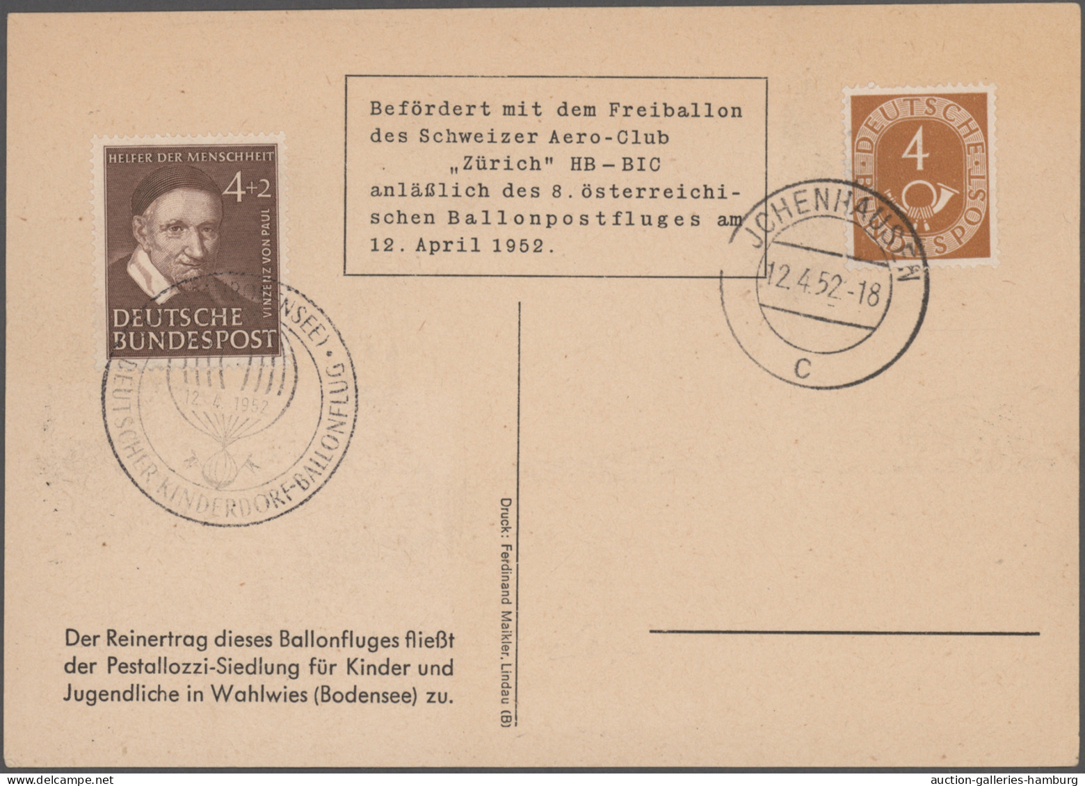 Balloon Mail: 1912/1964, Deutsche/Österreichische Ballonpost, Partie Von 16 Bele - Airships