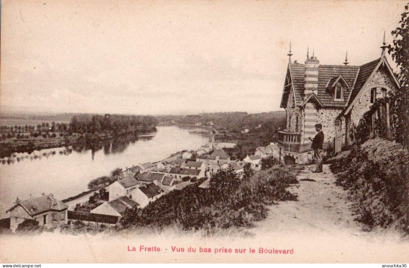 95 CPA  LA FRETTE VUE DU BAS PRISE SUR LE BOULEVARD - La Frette-sur-Seine