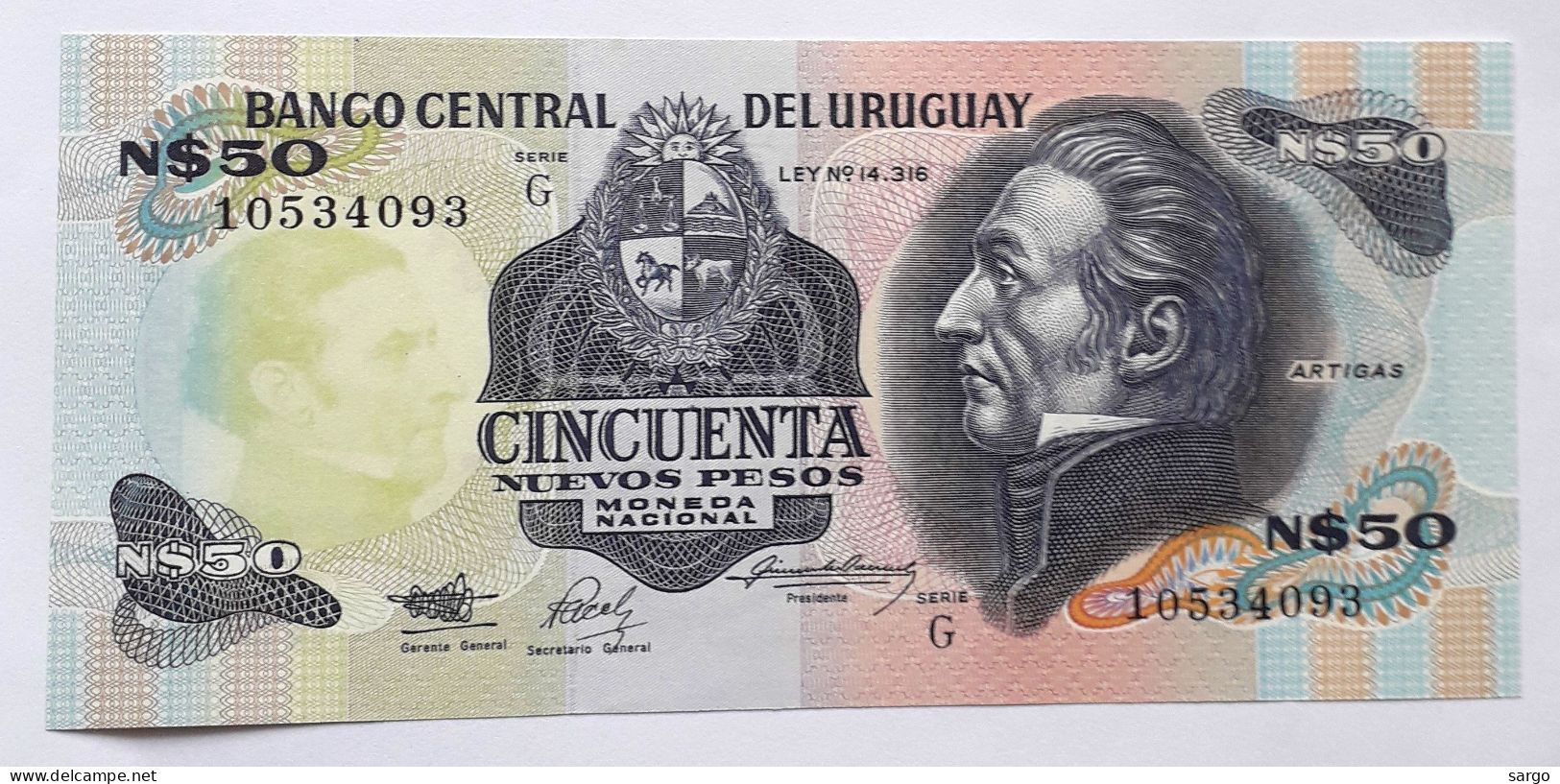 URUGUAY - 50 NUEVOS PESOS - P 61A (1989)  - UNC - BANKNOTES - PAPER MONEY - CARTAMONETA - - Turkmenistan