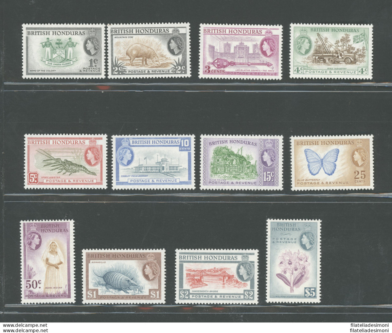 1953 British Honduras, Stanley Gibbons N. 179-90 - Incoronazione - Serie Completa 12 Valori - MNH** - Altri & Non Classificati