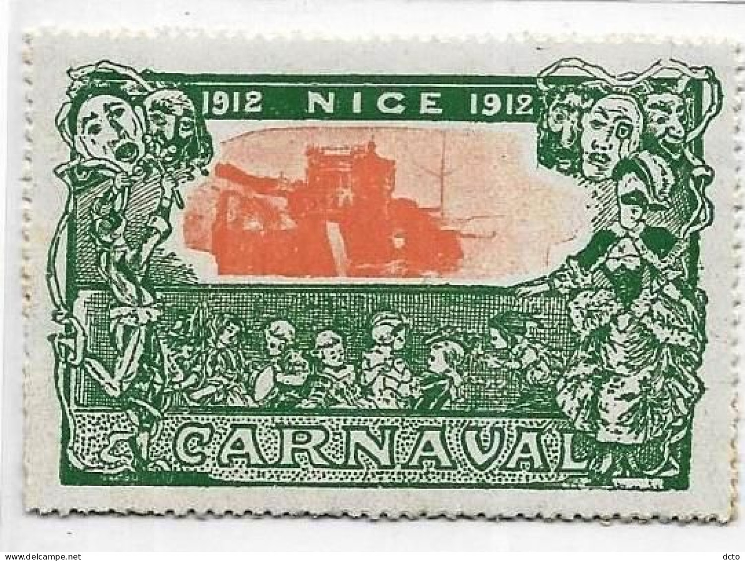 NICE 1912 4 Vignettes Carnaval De Couleurs Différentes - Tourisme (Vignettes)