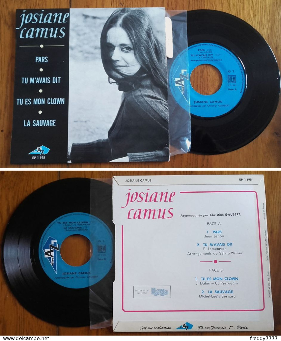 RARE French EP 45t RPM BIEM (7") JOSIANE CAMUS «Pars» +3 (Lang, 1968) - Collector's Editions