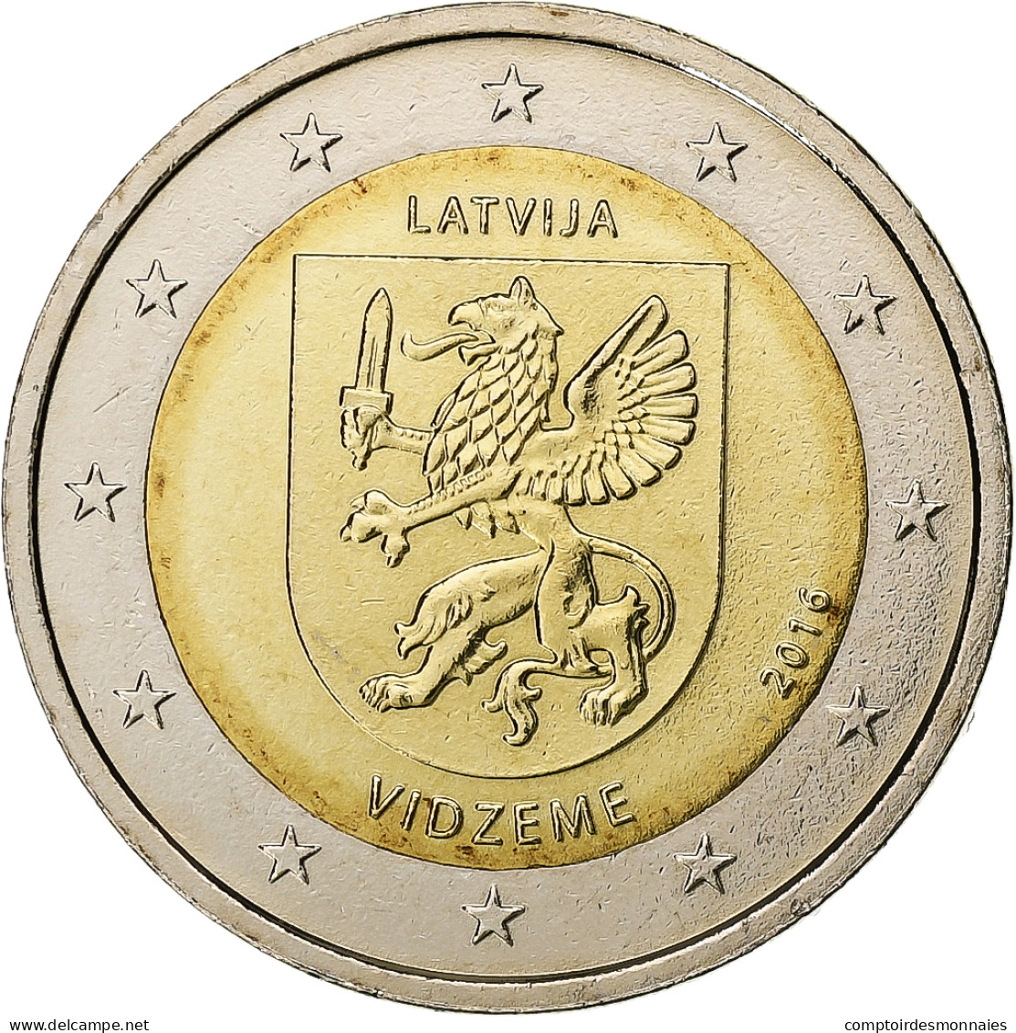 Lettonie, 2 Euro, 2016, Bimétallique, SPL - Letonia