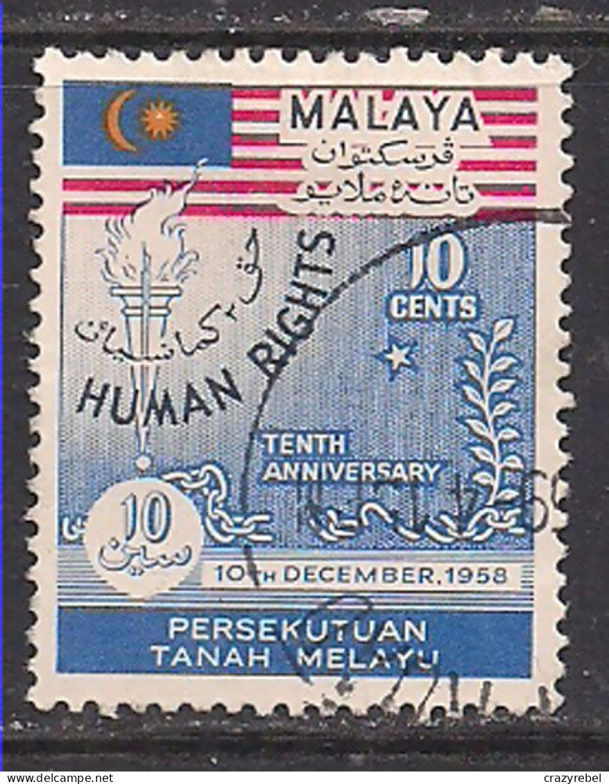 Malaya Fed 1968 QE2 10cents Human Rights SG 10 Used ( C1264 ) - Malaya (British Military Administration)