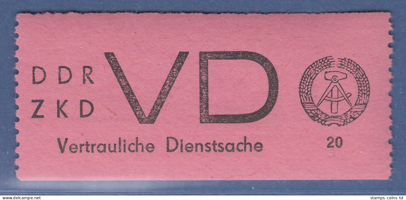 DDR Dienstmarken D Für Vertrauliche Dienstsachen Mi-Nr. 2 ** Mit Plattenfehler I - Nuovi