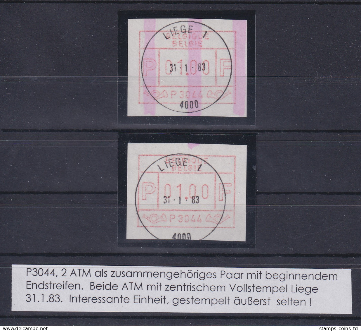 Belgien FRAMA-ATM P3044 Liège Endstreifen-Anfang über 2 ATM, Je Mit ET-Voll-O ! - Otros & Sin Clasificación