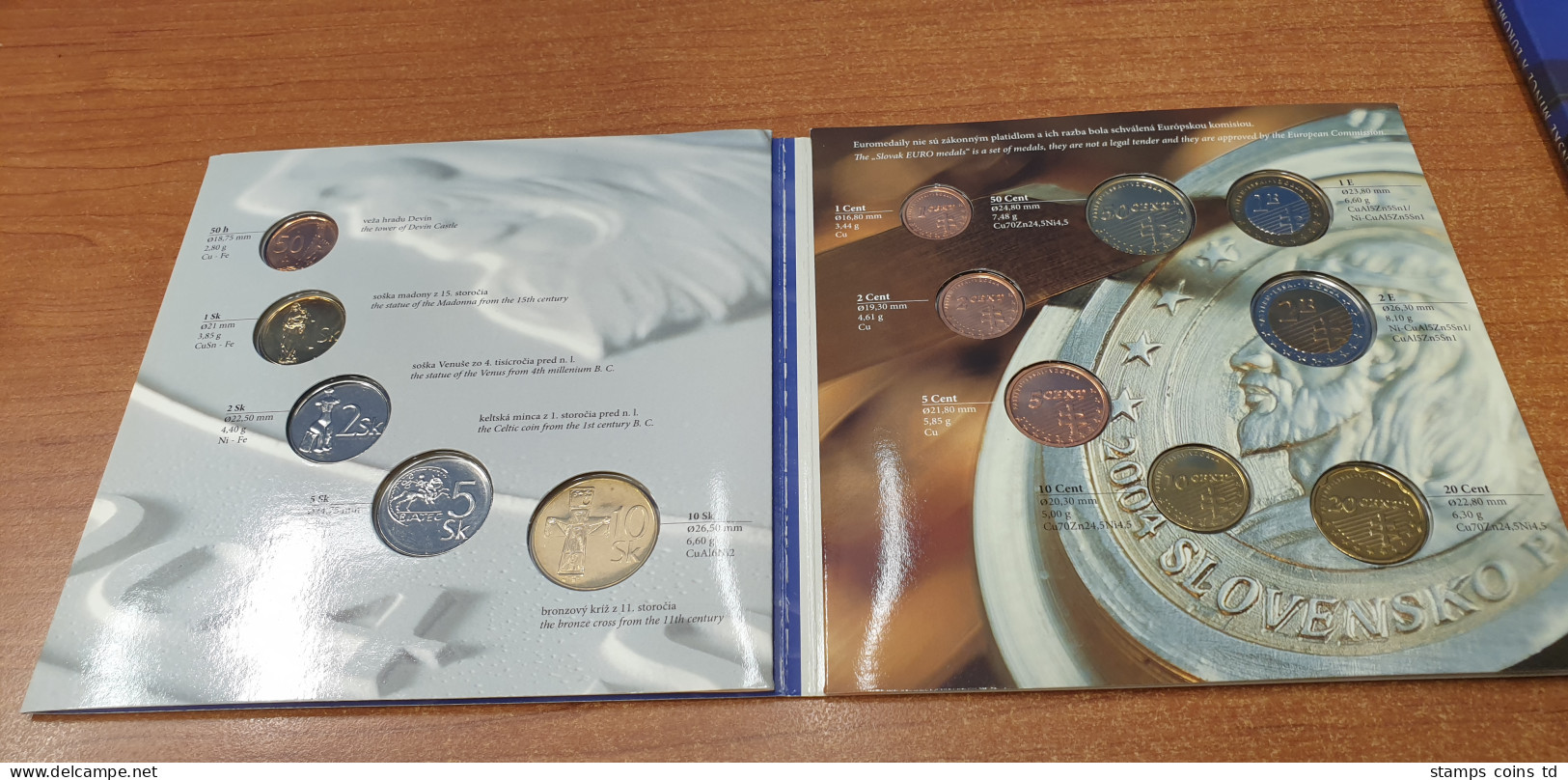 Slowakei EU-Beitritt  - Slovenske Mince A Euromedaily Coin Set 2004 - Slowakei