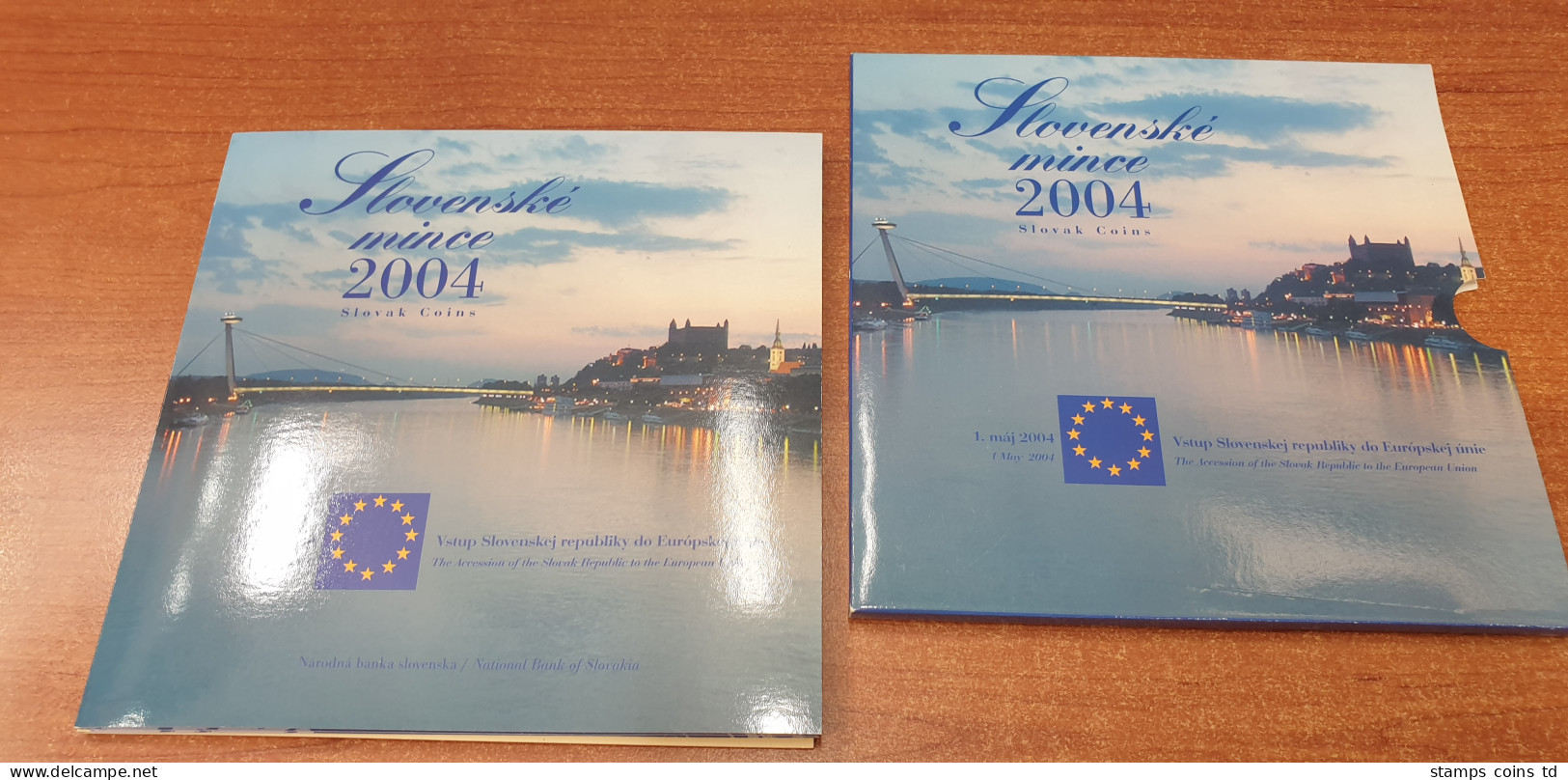 Slowakei EU-Beitritt  Slovenske Mince Vstup Europskej Unie Coin Set 2004 - Slowakei