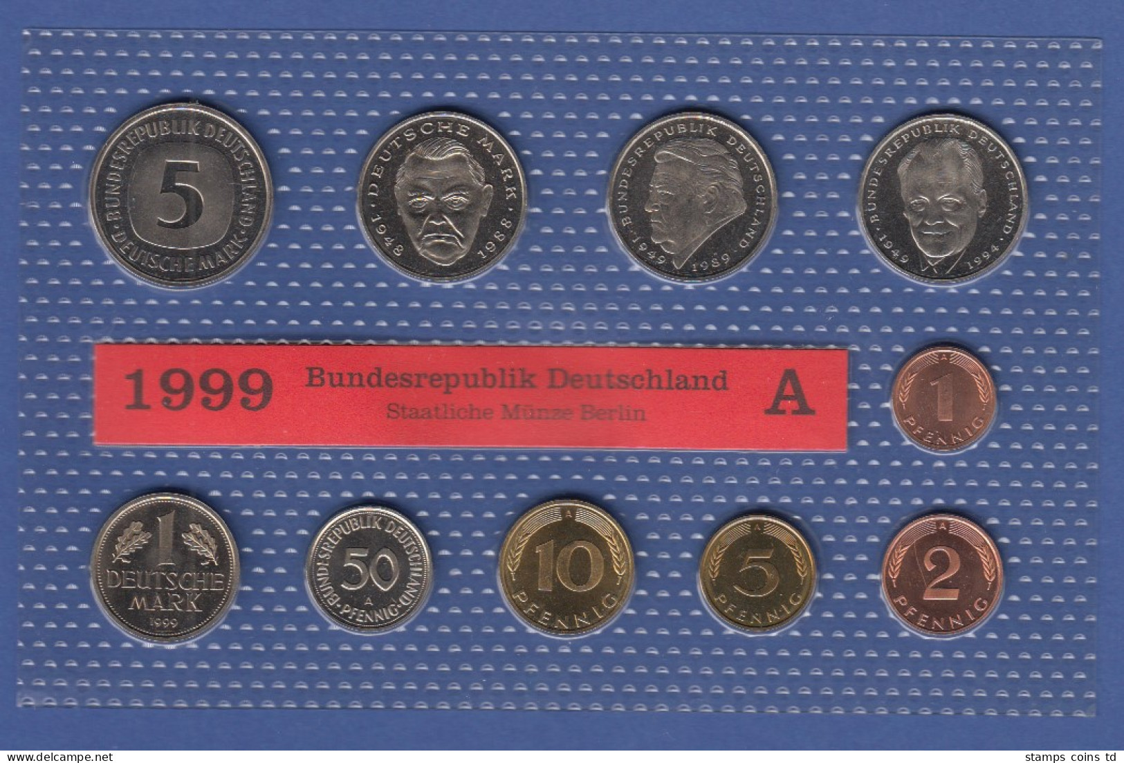 Bundesrepublik DM-Kursmünzensatz 1999 A Stempelglanz - Ongebruikte Sets & Proefsets