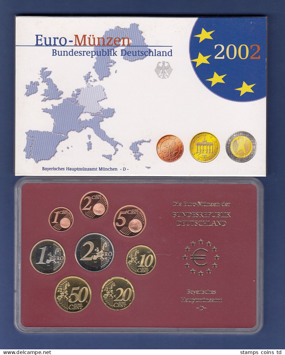 Bundesrepublik EURO-Kursmünzensatz 2002 D Spiegelglanz-Ausführung PP - Münz- Und Jahressets