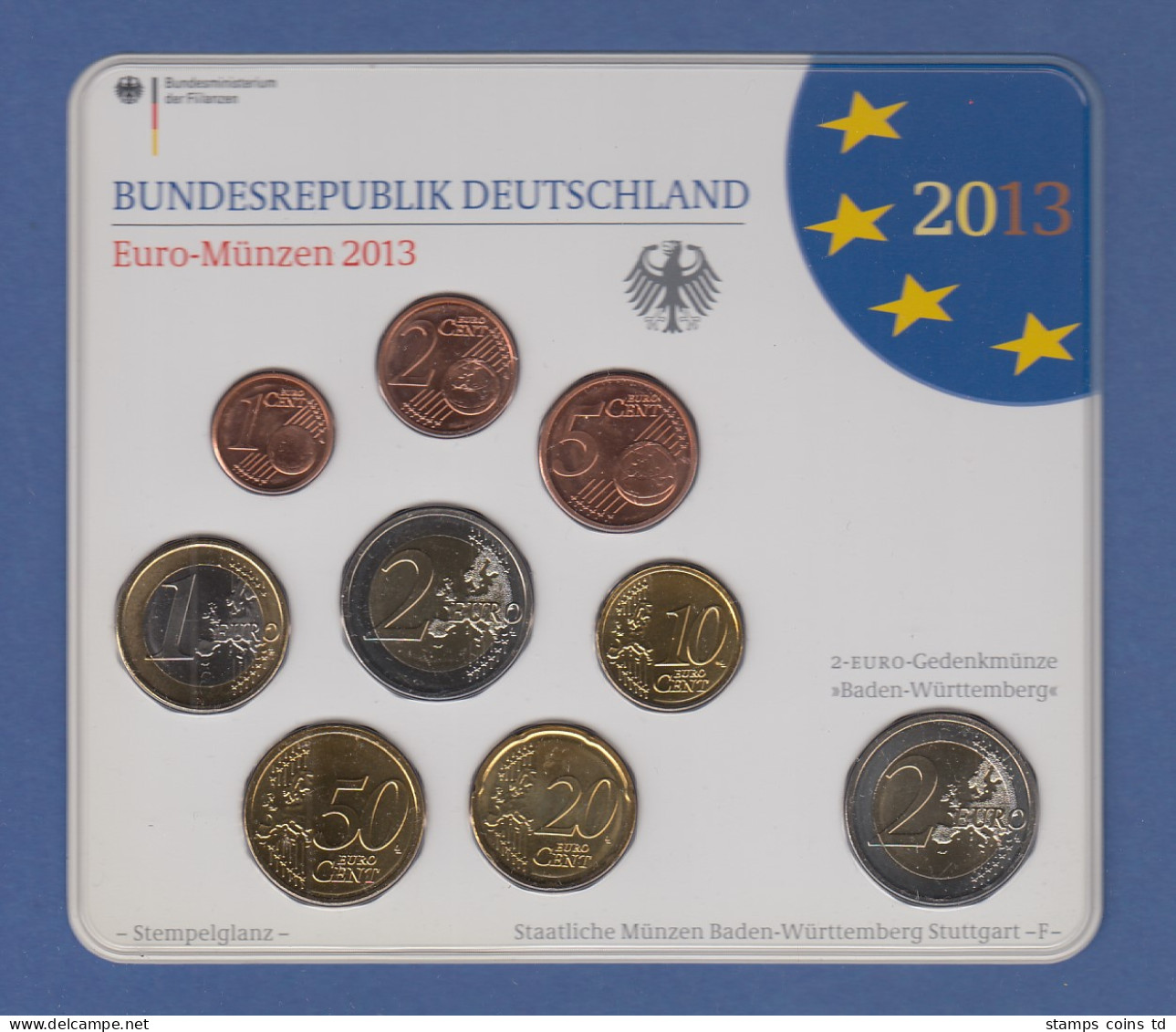 Bundesrepublik EURO-Kursmünzensatz 2013 F Normalausführung Stempelglanz - Münz- Und Jahressets