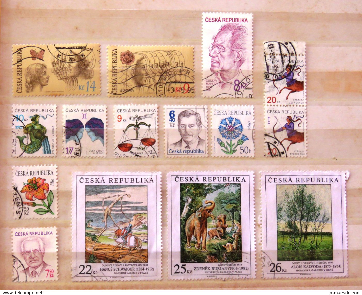 Czech Rep. 1995 - 2005 Women Europa Zodiac Bow Butterfly Paintings Flowers Elephant - Usados