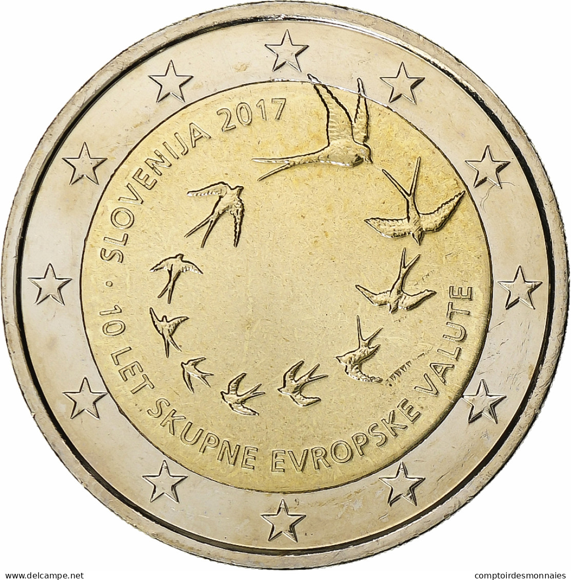 Slovénie, 2 Euro, 2017, Bimétallique, SPL+, KM:New - Slovénie