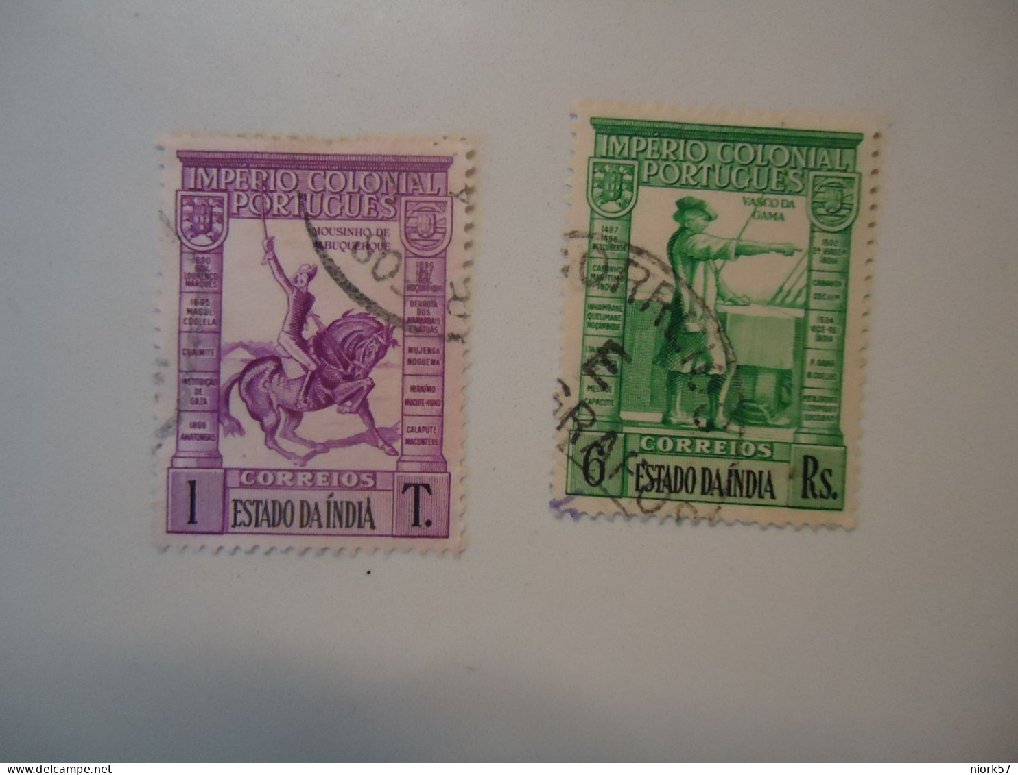 INDIA PORTUGAL 2 USED STAMPS  HISTORY - India Portoghese