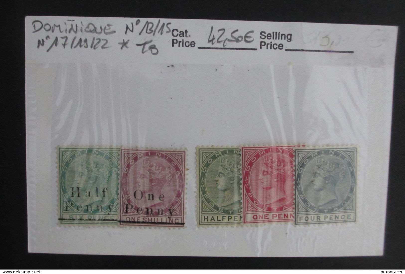 COLONIES GB DOMINIQUE N°13/15 + 17/19/22 NEUF* TB COTE 42,50 EUROS VOIR SCANS - Dominica (...-1978)