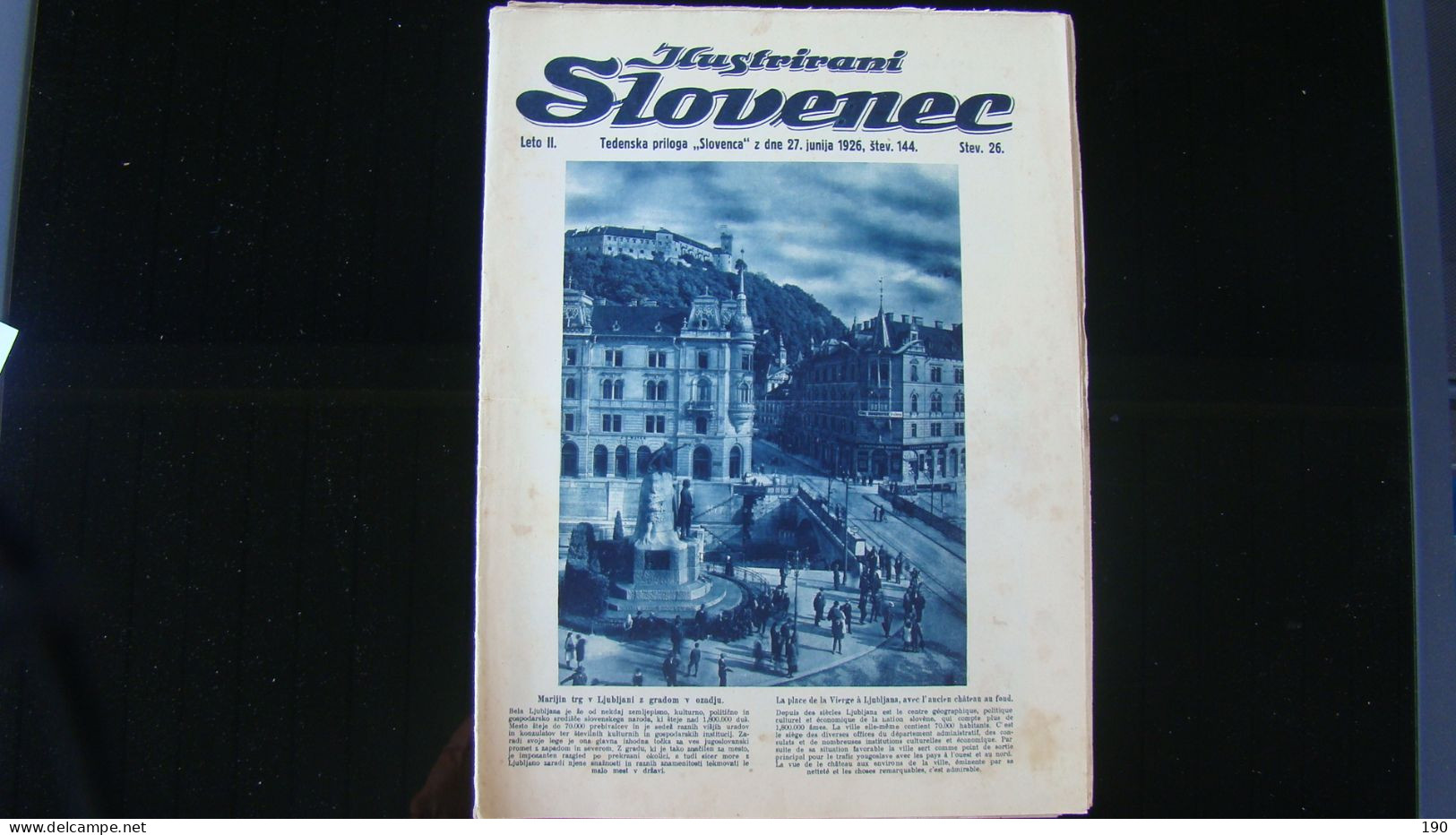 Newspaper Priloga Ilustrirani Slovenec, Marijin Trg V Ljubljani Z Gradom V Ozadju. - Langues Slaves