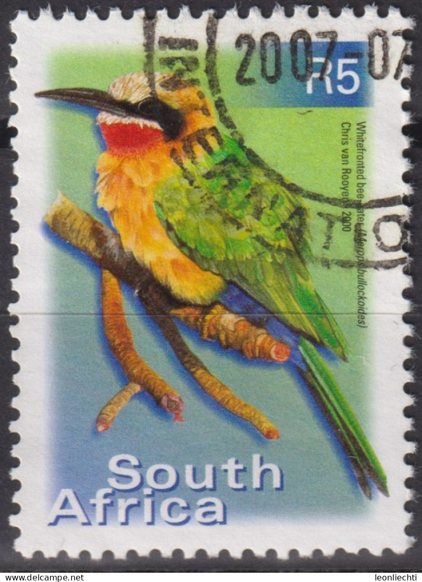 2002 Südafrika ° Mi:ZA 1307C, Sn:ZA 1195a, Yt:ZA 1127Xa, White-fronted Bee-eater (Merops Bullockoides), Vogel - Gebruikt