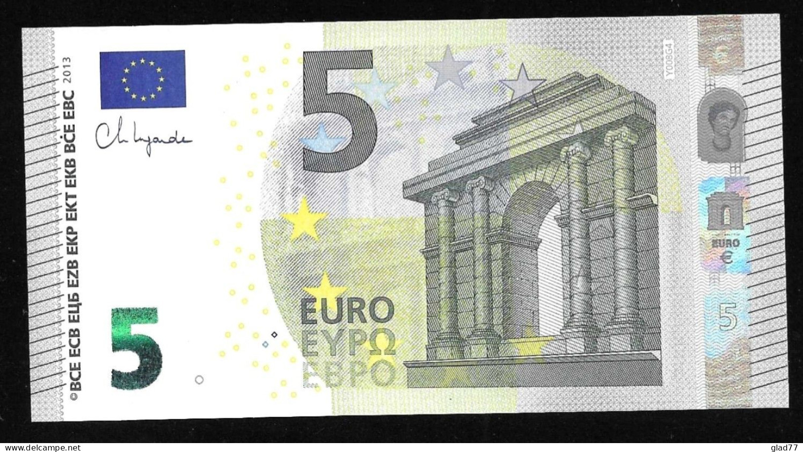 2024 NEW! Greece  "Y"  5 EURO GEM UNC! Lagarde Signature! Printer Y008G4 !! - 5 Euro